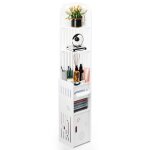 Armoire de salle de bain - flasidu - moderne - pvc blanc - distributeur de papier - 120cm de hauteur