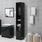 Vidaxl armoire de salle de bain noir 30x30x1835 cm bois dingnierie 802670