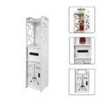 Armoire de salle de bain willonin colonne  3 niveaux avec porte et niche ouverte meuble de cuisine ...