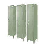 Armoire chambre enfant en acier vert clair. 4 espaces de rangement. casier. l 38 x p 38 x h 180 cm