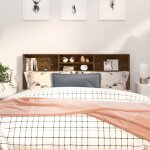 Armoire de t�te de lit - vidaxl - ch�ne fum� - 180x19x1035 cm - bois ding�nierie - design contemporain ...