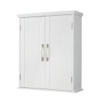 Teamson home armoire  pharmacie murale en bois pour salle de bain avec tagres rglables blanc ehf ...