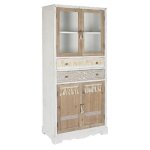 Armoire vaisselier vitrine en bois - verre coloris naturel - blanc - longueur 80 x profondeur 42 x hauteur ... Armoire vaisselier vitrine en bois - verre coloris naturel - blanc - longueur 80 x profondeur 42 x hauteur ...