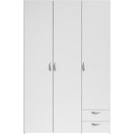 Armoire varia - d�cor blanc - 3 portes + 2 tiroirs - l 120 x h 185 x p 51 cm - parisot