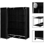 Armoire � v�tements - vidaxl - pliable en tissu - noir - � monter soi - m�me - pour chambre