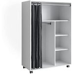 Armoire - vicco - doros - mobile avec roulettes - blanc - 100 x 146. 6 cm