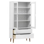 Armoire à vitrine - omabeta - molde - bois de pin massif - 90x35x175 cm - style scandinave Armoire à vitrine - omabeta - molde - bois de pin massif - 90x35x175 cm - style scandinave