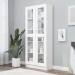 Armoire à vitrine - vidaxl - blanc - 2 portes - laqué - bois - 825x305x1855 cm Armoire à vitrine - vidaxl - blanc - 2 portes - laqué - bois - 825x305x1855 cm