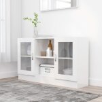 Armoire à vitrine - vidaxl - blanc brillant - 2 portes - salle à manger - contemporain Armoire à vitrine - vidaxl - blanc brillant - 2 portes - salle à manger - contemporain