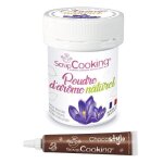 Ar�me alimentaire naturel en poudre violette + stylo chocolat