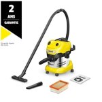 Aspirateur eau et poussi�re karcher wd 4 s v - 20 / 5 / 22 - cuve inox 20 l - 1000w