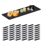 Assiette en ardoise lot de 48 planches longues en ardoise pour servir et crire 30x10 cm anthracite