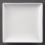 Assiette carr�e - olympia - 180mm - porcelaine - lot de 12 - compatible lave - vaisselle
