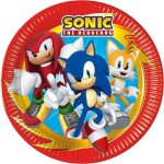 Assiettes en carton - isap - sonic the hedgehog - 23 cm - paquets de 8 - multicolore