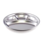 Assiette compartimentee inox 32 x 35 cm