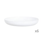 6 assiettes creuses  mezz 29cm friends time blanc - luminarc