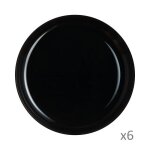 6 assiettes creuses  mezz 29cm friends time noire - luminarc