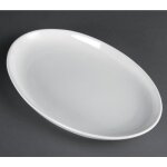 Assiettes creuses ovales en porcelaine blanche olympia 365 x 235 mm - lot de 2