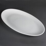Assiettes creuses ovales en porcelaine blanche olympia 500 x 290 mm - lot de 1