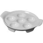 Assiette � escargots de 6 trous blanc
