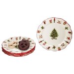 Assiettes à gâteaux - maestro natale - set de 4 - céramique - décor noël - compatible lave - vaisselle ... Assiettes à gâteaux - maestro natale - set de 4 - céramique - décor noël - compatible lave - vaisselle ...