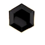 Assiette jetable - skylantern - lot de 6 - hexagonale - noir et or - chic