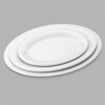 Assiette mlamine ovale blanche 243  342 cm - pujadas - blanc - l1 - l1 - p1 - h1 - mlamin