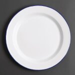 Assiette plate acier �maill� 245 mm - lot de 6