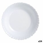 Assiette plate luminarc feston blanc verre (25 cm) (24 units)
