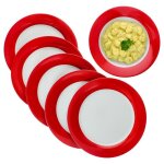 Assiettes plates - mambocat - variant - set de 6 - porcelaine rouge -  27 cm