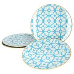 Assiettes plates - ritzenhoff & breker - makina - vintage bleu et blanc - lot de 4 -  27 cm