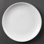 Assiettes plates rondes en porcelaine blanche olympia 280 mm - lot de 6