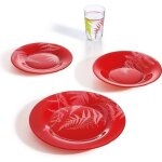 Assiette plate rouge 25 cm - filicaria - luminarc