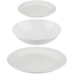 Assiettes - secret de gourmet - service de table - lot de 18 - cramique - blanc