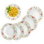 Assiettes � soupe - mambocat - variant fleurs - 6 pi�ces - porcelaine - 150 ml