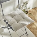 Assise matelass�e - today - charme - chambray x petite broderie berenice - 40 x 40 cm