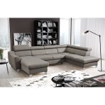 Aston - canap panoramique dangle convertible en cuir italien de luxe - 7 / 8 places - mridienne  gauche ...