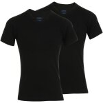 Lot de 2 t - shirts col v homme athena en coton bio - coupe ajustée - manches courtes - noir Lot de 2 t - shirts col v homme athena en coton bio - coupe ajustée - manches courtes - noir