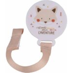 Attache sucette universelle renard blanc & beige