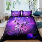 Attrape - rve papillons plumes parure de lit 3 pieces 1 housse de couette 200 * 200cm et 2 taies doreillers ...