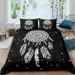 Attrape - rve plumes toiles parure de lit 3 pieces 1 housse de couette 220 * 240cm et 2 taies doreillers ...