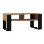 Table basse rectangulaire style loft - cdf - aurea - 2 �tag�res - dimensions 90x58x50 cm