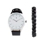 Parure montre & bracelet - auriol - cuir - �tanche 5 bars - quartz - chic