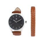 Parure montre et bracelet - auriol - cuir - �tanche jusqu� 5 bars - mixte - adulte