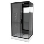 Aurlane cabine de douche hydromassante black mirroir 2 - structure en aluminium - 110 x 80 x 220 cm - ...