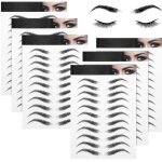 Inf tatouages temporaires pour sourcils 6 feuilles le noir