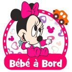 Autocollant bébé à bord (bébé fille minnie) Autocollant bébé à bord (bébé fille minnie)