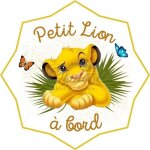 Autocollant bébé à bord - petit roi lion (simba) Autocollant bébé à bord - petit roi lion (simba)