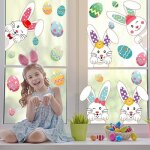 Autocollants de fen�tre - zgeer - lapin - d�coration de p�ques - f�te - couleur 2