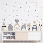 Autocollant mural - mignon - animaux de la forêt - 52 cm x 135 cm - pvc - décoration chambre denfant Autocollant mural - mignon - animaux de la forêt - 52 cm x 135 cm - pvc - décoration chambre denfant